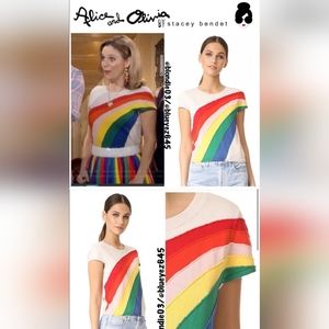 Alice + Olivia "Ester" rainbow knitsweater  SZ large